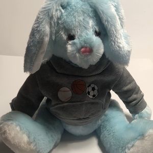 Kids Of America Corp Blue Hoodie Bunny Plush Toy